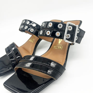 Vizzano 6518-103 Kitten Heel Mule in Black Patent